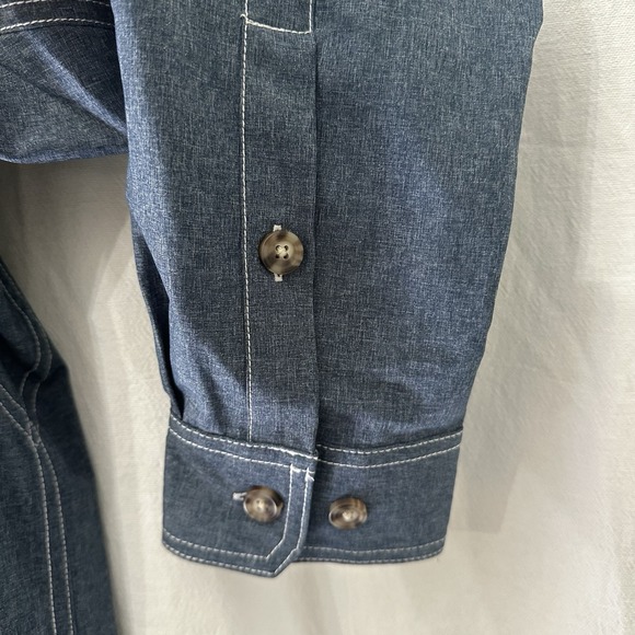 Alaskan Hardgear Shirt‎ Mens L Blue Button Up Performance Stretch Casual - Picture 5 of 9